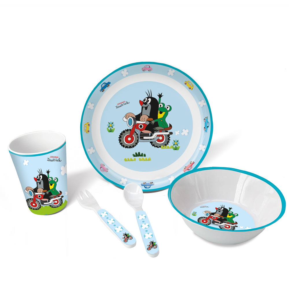 Trötsch Der kleine Maulwurf Kindergeschirr Set Motorrad 5 teilig