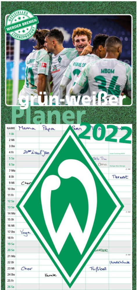 Werder Bremen - grün-weißer Planer 2022