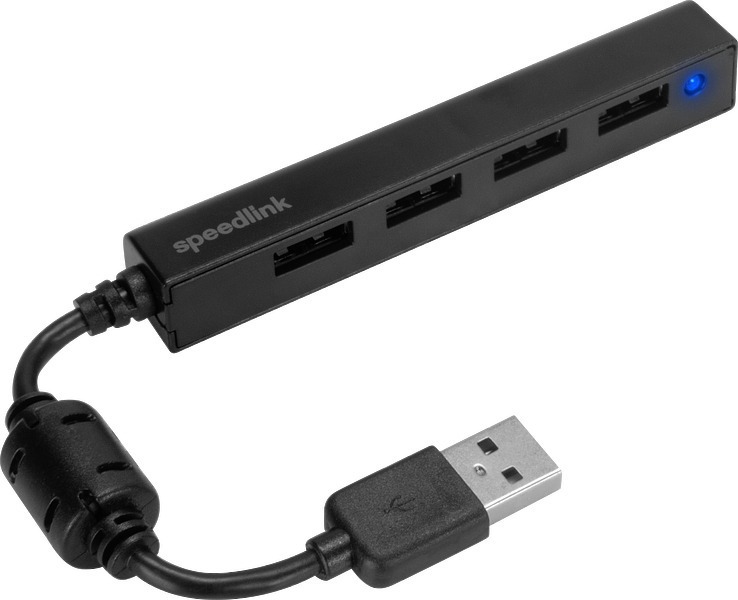 SPEEDLINK SNAPPY SLIM USB Hub, 4-Port, USB 2.0, Passive, black