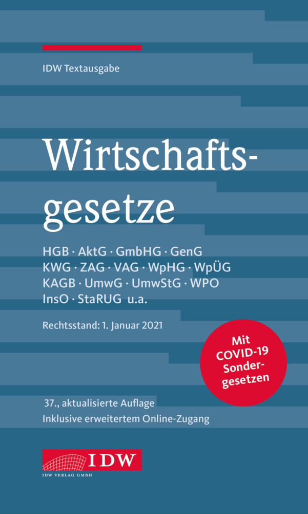 Wirtschaftsgesetze, 37. Auflage, m. 1 Buch, m. 1 E-Book