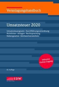 Veranlagungshandb. Umsatzsteuer 2020, 63. A., m. 1 Buch, m. 1 Beilage