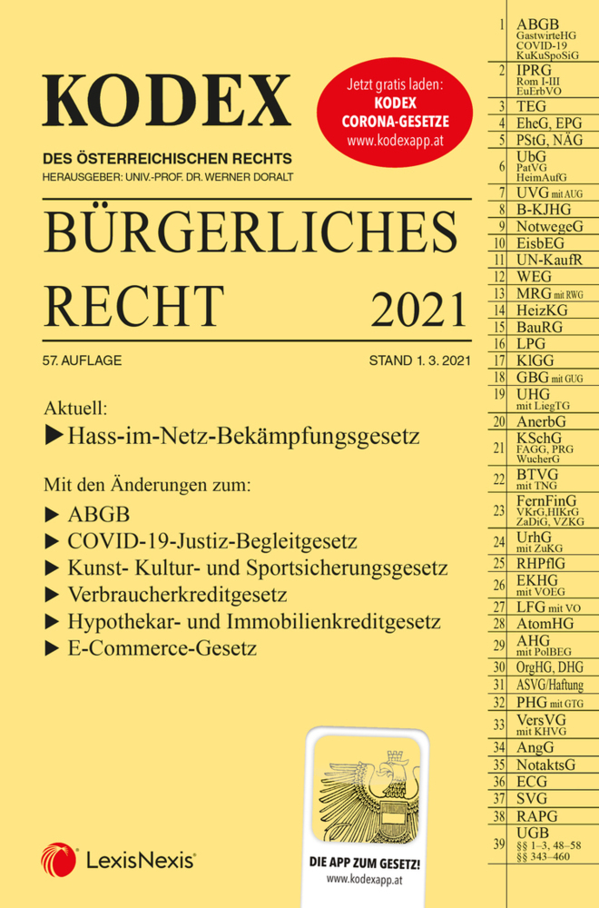 KODEX Bürgerliches Recht 2021 - inkl. App