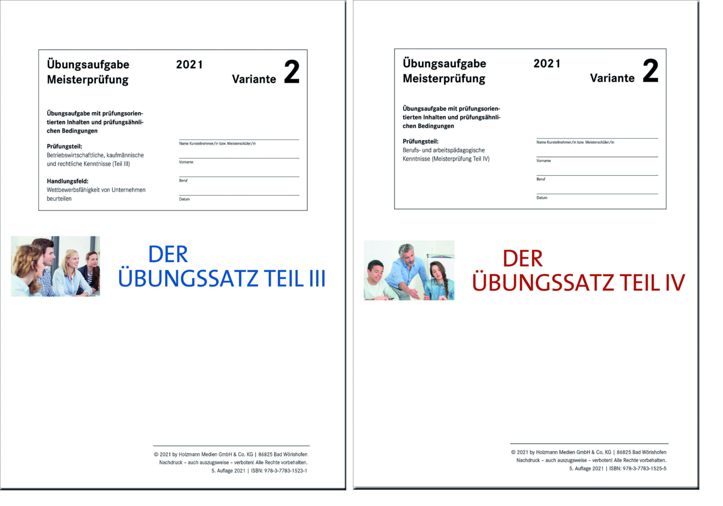 Die Übungssätze Teile III + IV - Variante 2