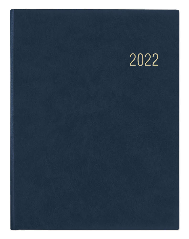 Wochenbuch blau 2022 - Bürokalender 21x26,5 cm - 1 Woche auf 2 Seiten - mit Eckperforation und Fadensiegelung - Notizbuch - 728-0015