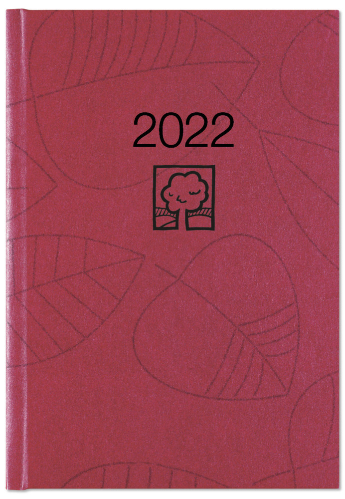Wochenbuch rot 2022 - Bürokalender 14,6x21 cm - 1 Woche auf 2 Seiten - 128 Seiten - mit Eckperforation - Notizbuch - Blauer Engel - 766-0711