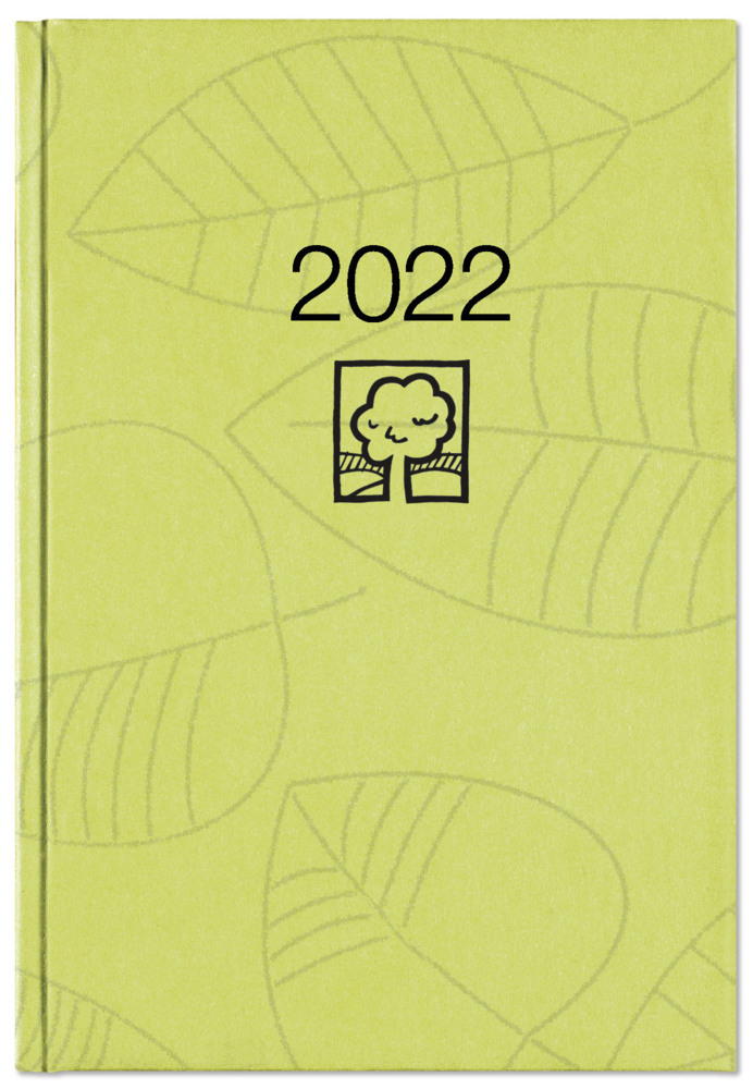 Wochenbuch grün 2022 - Bürokalender 14,6x21 cm - 1 Woche auf 2 Seiten - 128 Seiten - mit Eckperforation - Notizbuch - Blauer Engel - 766-0713