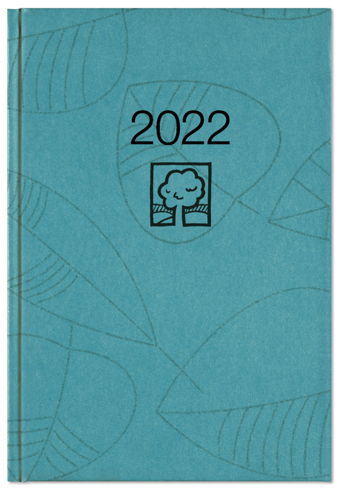 Wochenbuch türkis 2022 - Bürokalender 14,6x21 cm - 1 Woche auf 2 Seiten - 128 Seiten - mit Eckperforation - Notizbuch - Blauer Engel - 766-0717