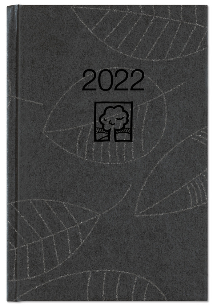 Wochenbuch anthrazit 2022 - Bürokalender 14,6x21 cm - 1 Woche auf 2 Seiten - 128 Seiten - mit Eckperforation - Notizbuch - Blauer Engel - 766-0721