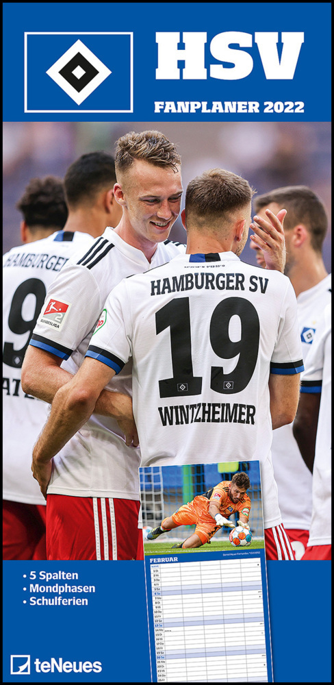 Hamburger SV 2022 - Fanplaner - Fußball-Kalender - Fan-Kalender - 22x45 - Sport