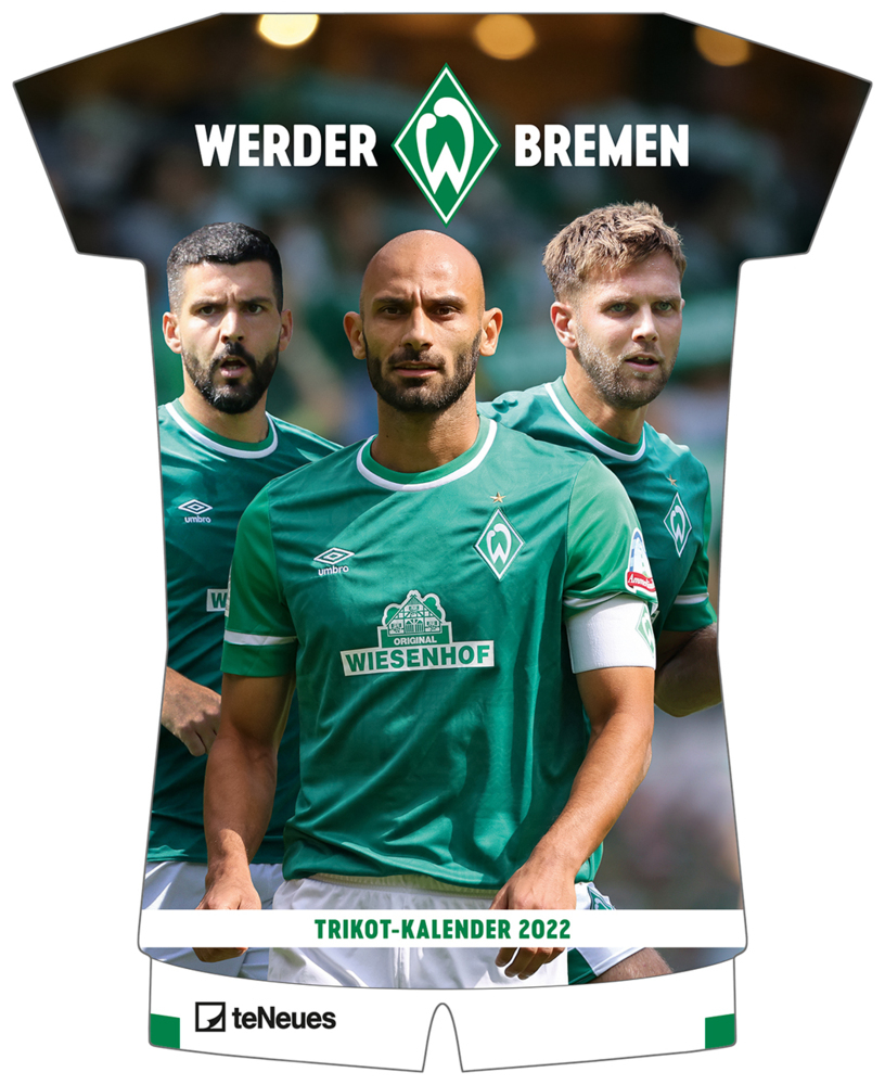Werder Bremen 2022 - Trikotkalender - Fan-Kalender - Fußball-Kalender - 34,1x42 - Sport