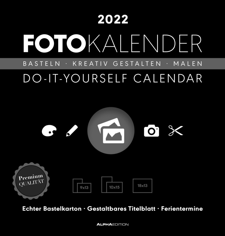 Foto-Bastelkalender schwarz 2022