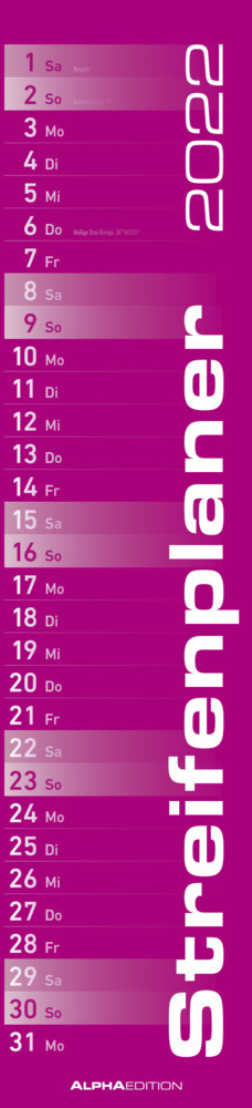 Streifenplaner PINK 2022
