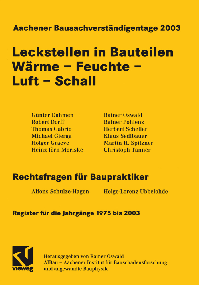 Aachener Bausachverständigentage 2003