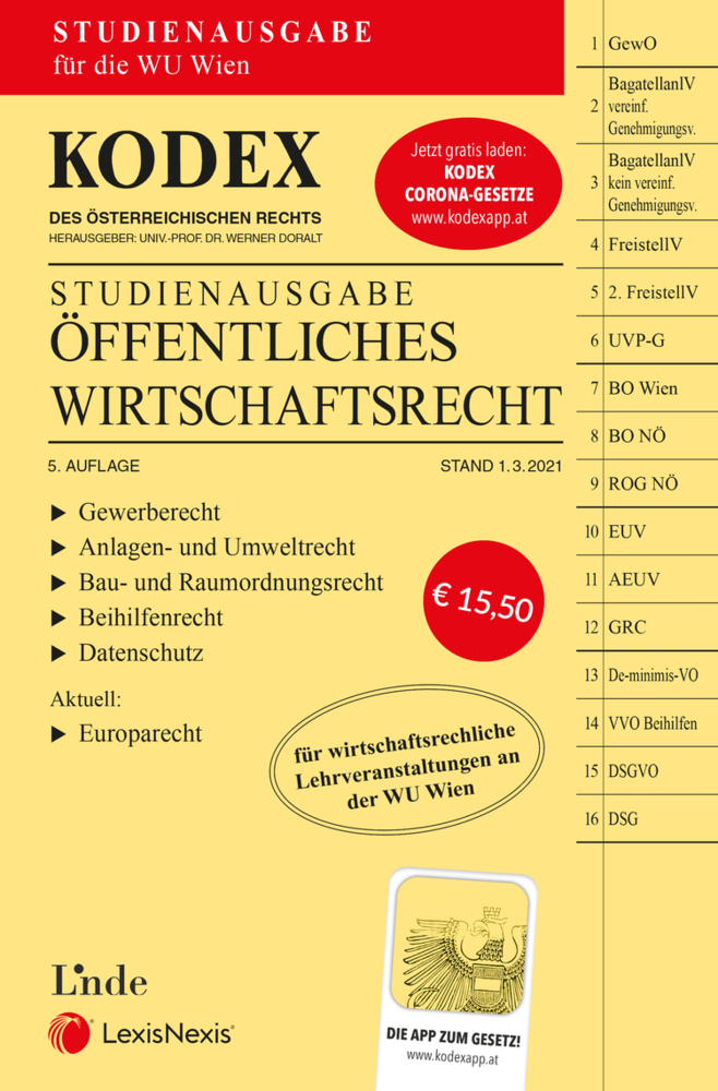 KODEX Öffentliches Wirtschaftsrecht 2021