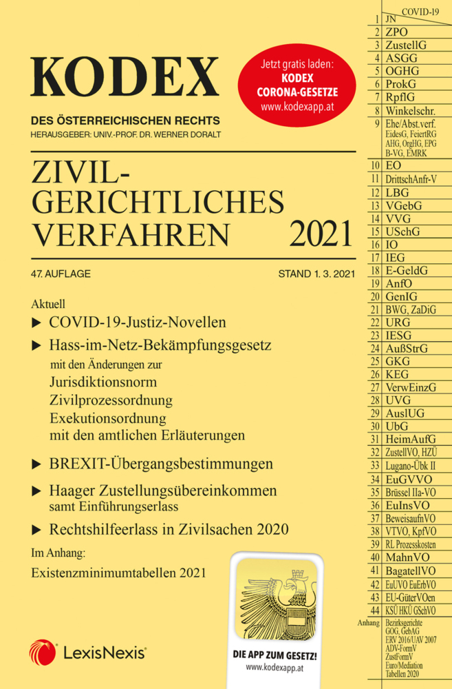 KODEX Zivilgerichtliches Verfahren 2021