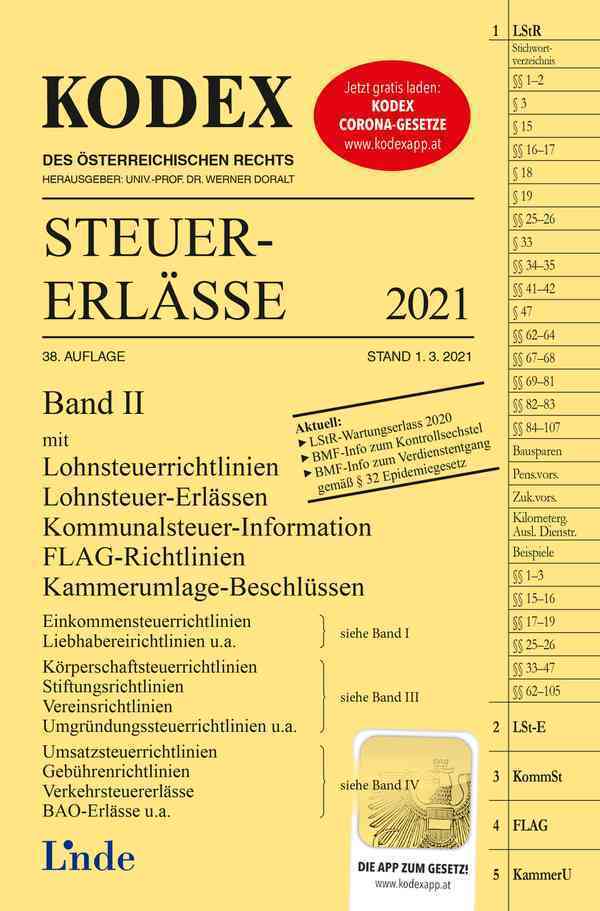 KODEX Steuer-Erlässe 2021, Band II