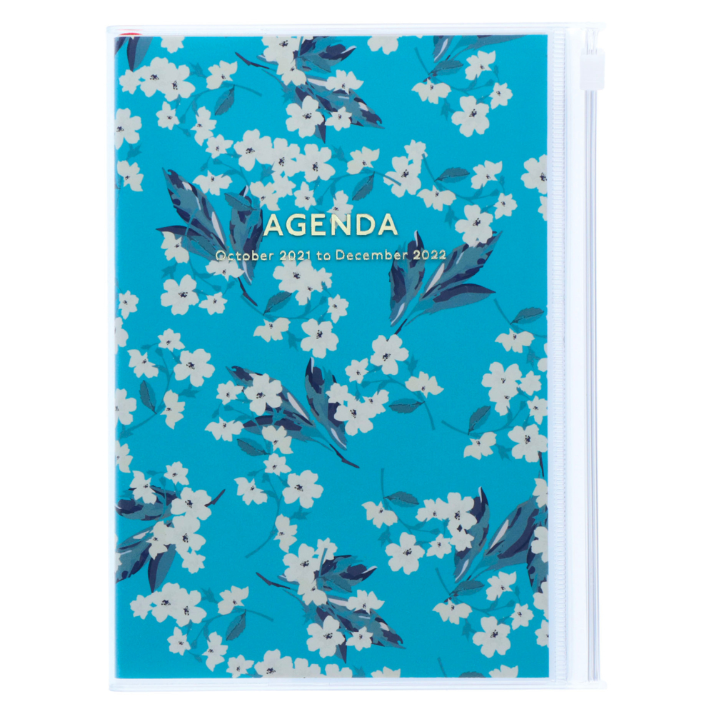 MARK'S 2021/2022 Taschenkalender B6 vertikal, Flower Pattern, Turqoise