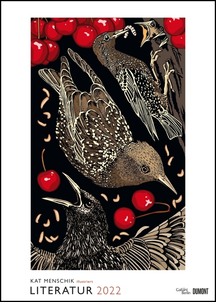 Kat Menschik illustriert Literatur - Literarischer Posterkalender in Bildern 2022 - Wand-Kalender von DUMONT - Format 50 x 70 cm