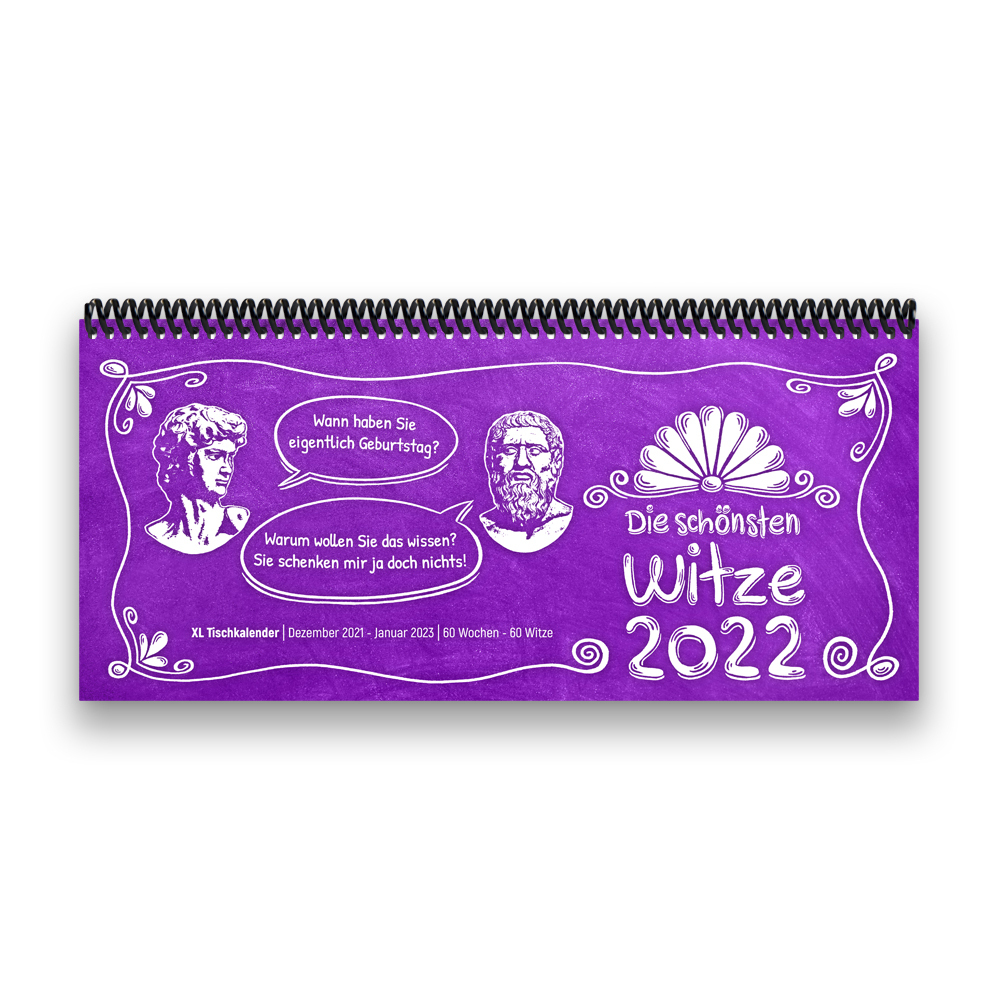 Tischkalender 2022 XL - Die schönsten Witze, lila