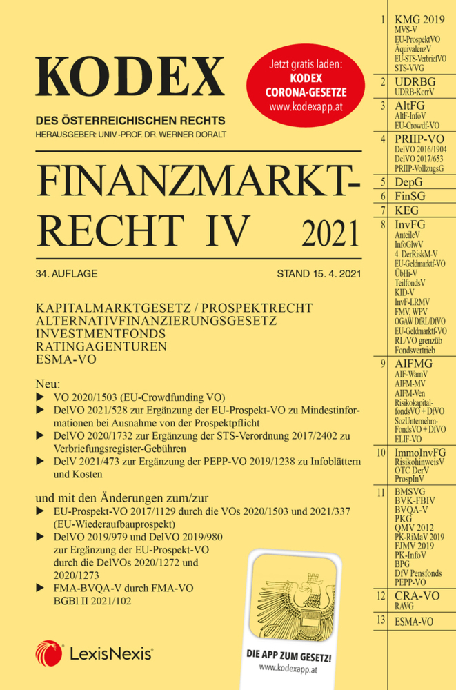 KODEX Finanzmarktrecht Band IV 2021