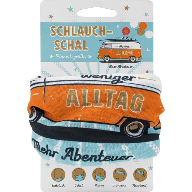 Schlauchschal Bus "Weniger Alltag, mehr Abenteuer"