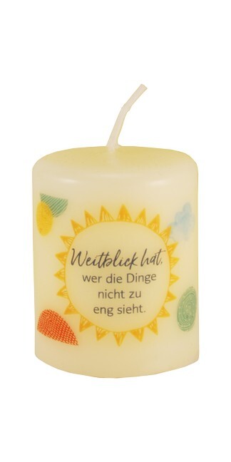 Kerze "Weitblick hat, wer die Dinge nicht zu eng sieht."
