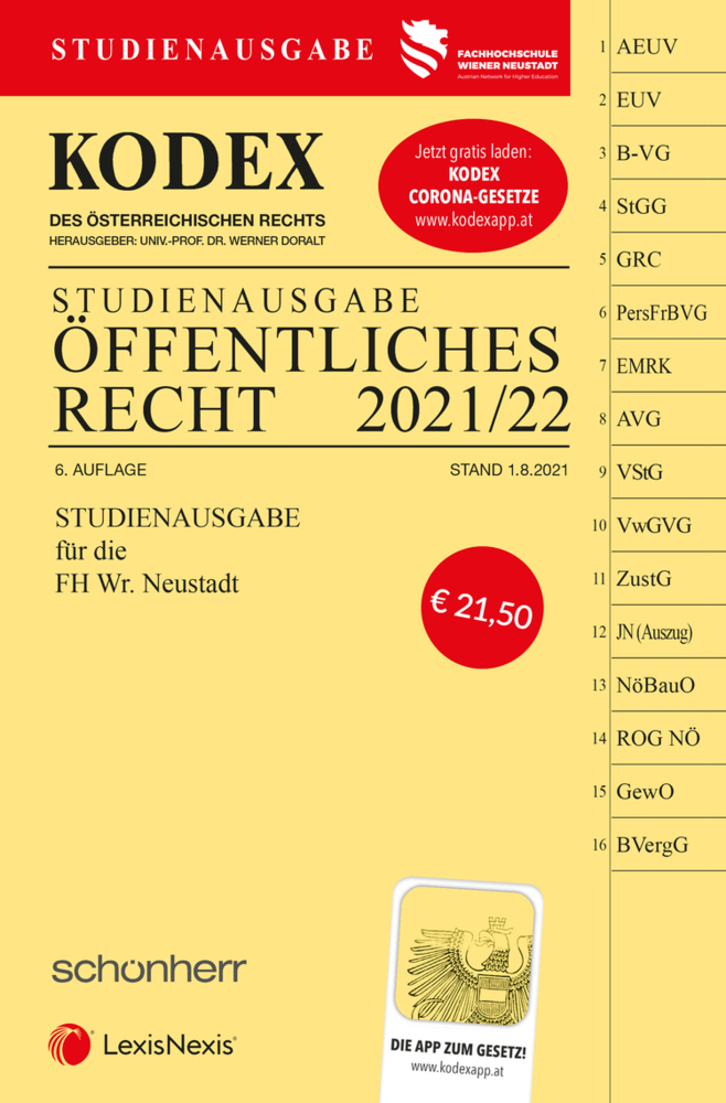 KODEX Öffentliches Recht 2021/22 - inkl. App