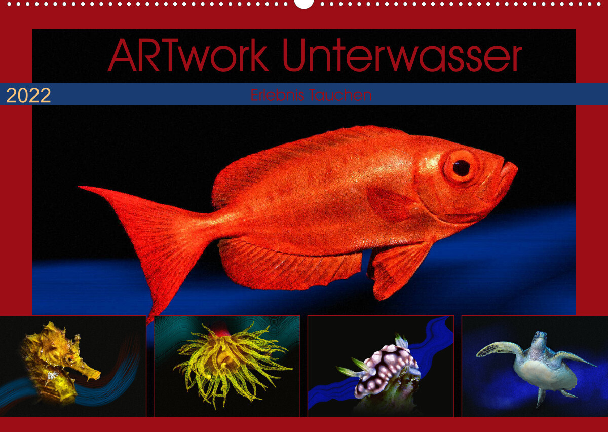 Artwork Unterwasser - Erlebnis Tauchen (Wandkalender 2022 DIN A2 quer)