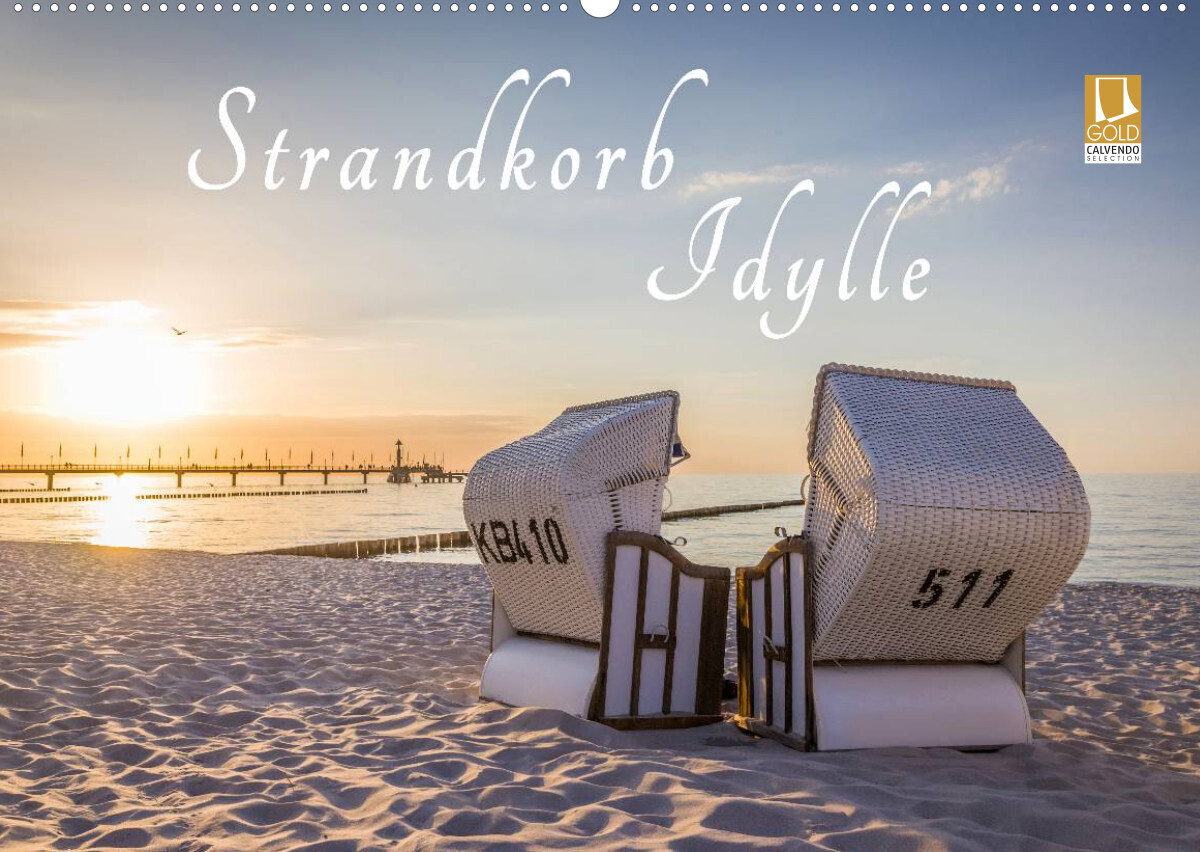 Strandkorb Idylle (Wandkalender 2022 DIN A2 quer)