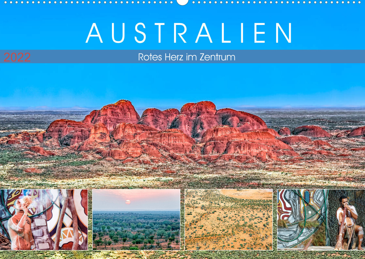 Australien - Rotes Herz im Zentrum (Wandkalender 2022 DIN A2 quer)