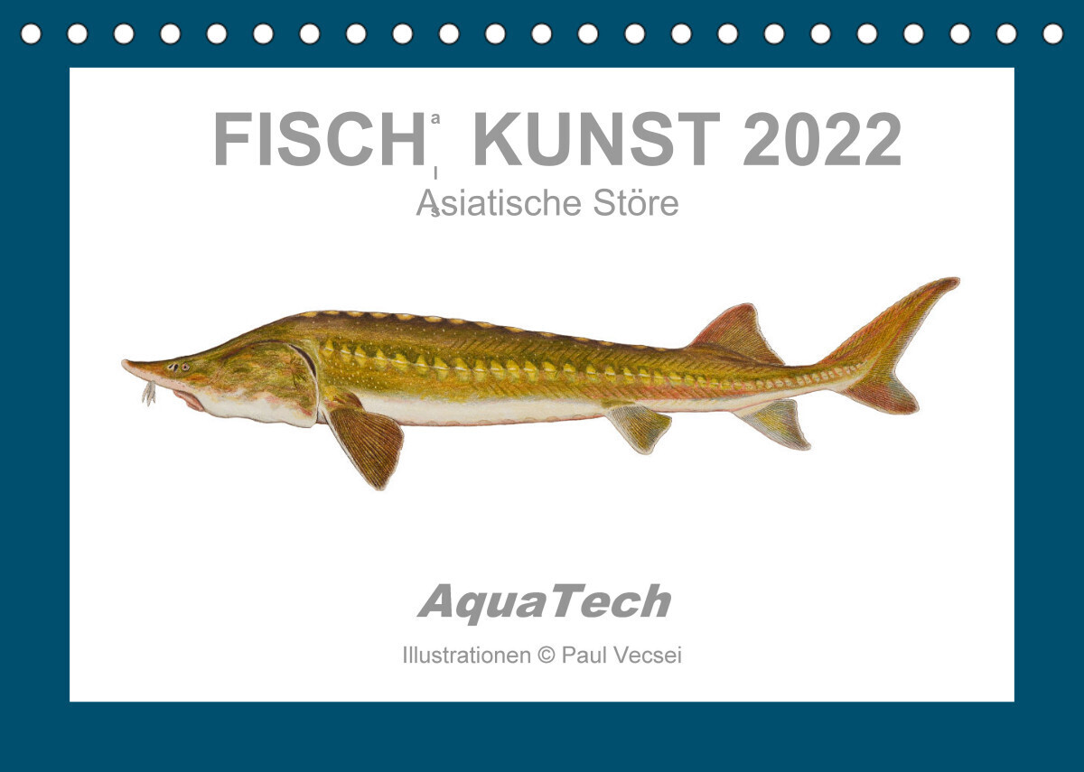 Fisch als Kunst 2022: Asiatische Störe (Tischkalender 2022 DIN A5 quer)