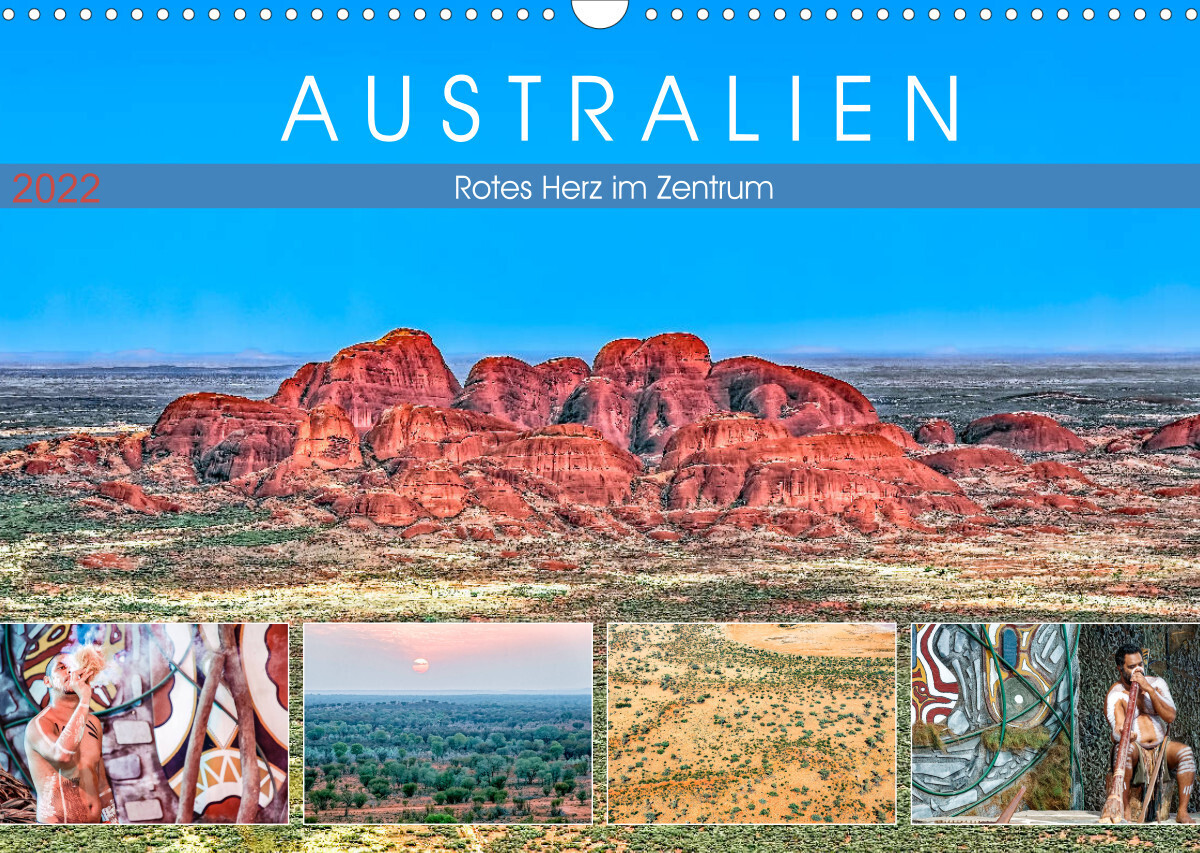Australien - Rotes Herz im Zentrum (Wandkalender 2022 DIN A3 quer)