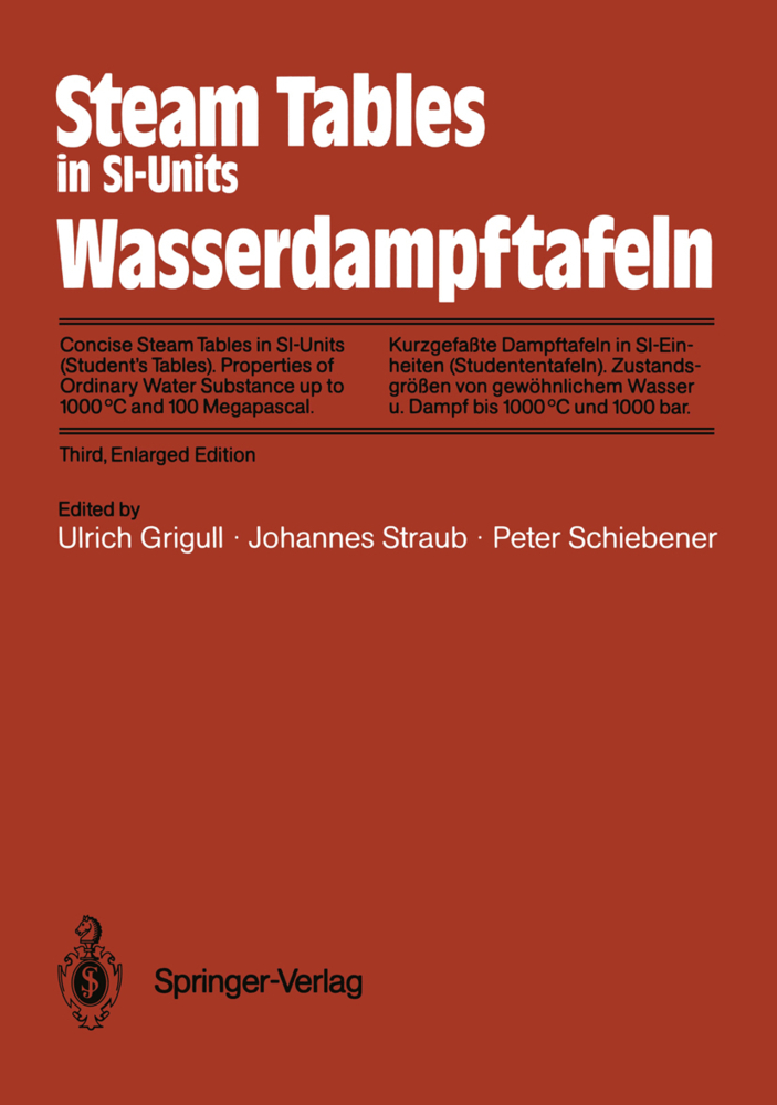 Steam Tables in SI-Units / Wasserdampftafeln