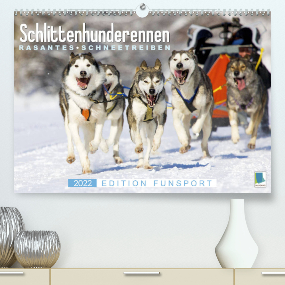 Schlittenhunderennen: Rasantes Schneetreiben - Edition Funsport (Premium, hochwertiger DIN A2 Wandkalender 2022, Kunstdruck in Hochglanz)