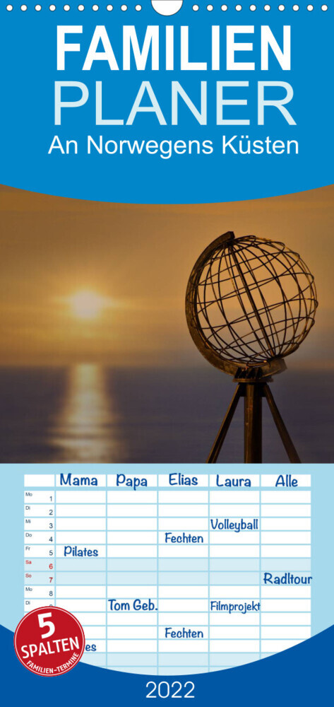 Familienplaner An Norwegens Küsten (Wandkalender 2022 , 21 cm x 45 cm, hoch)