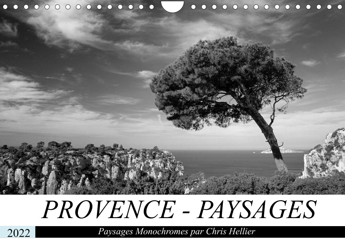 Provence - Paysages monochromes (Calendrier mural 2022 DIN A4 horizontal)