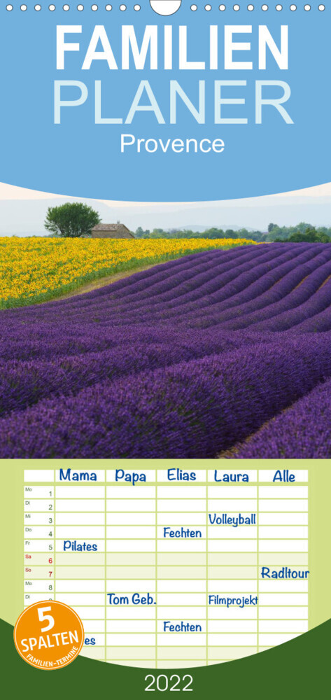 Familienplaner Provence von Christian Heeb (Wandkalender 2022 , 21 cm x 45 cm, hoch)