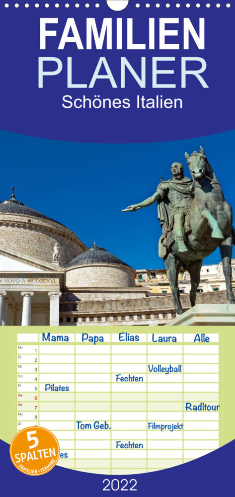 Familienplaner Schönes Italien (Wandkalender 2022 , 21 cm x 45 cm, hoch)