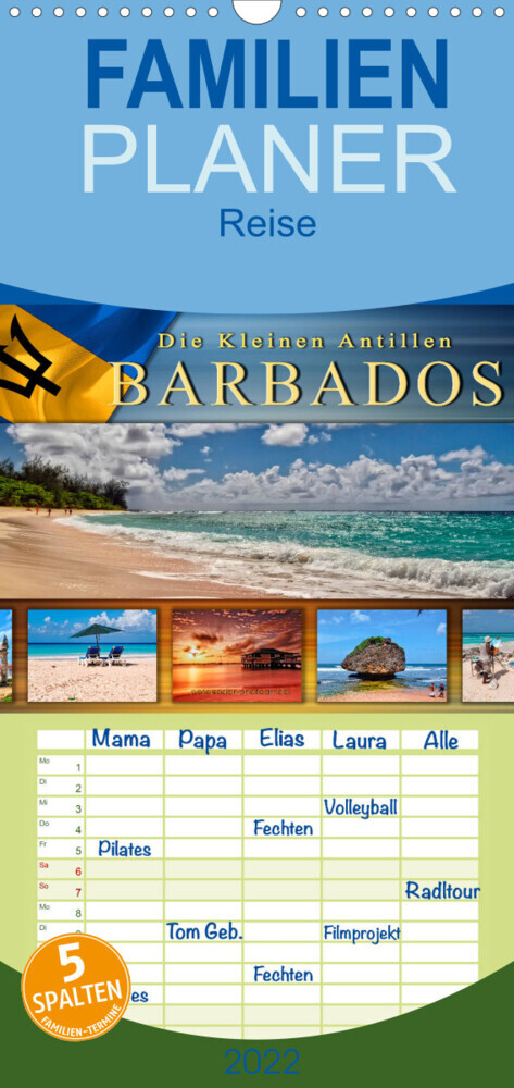 Familienplaner Die kleinen Antillen - Barbados (Wandkalender 2022 , 21 cm x 45 cm, hoch)