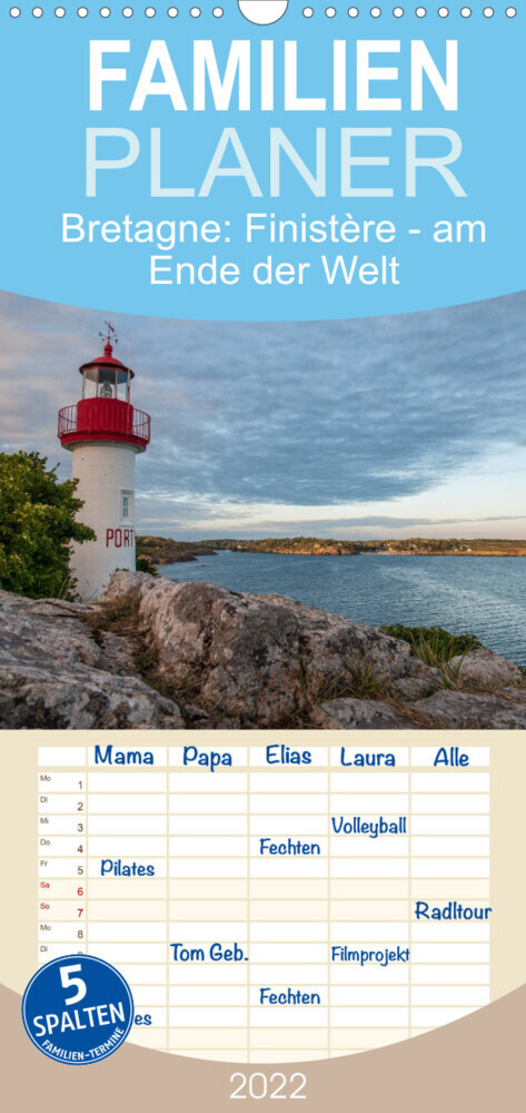 Familienplaner Bretagne: Finistère - am Ende der Welt (Wandkalender 2022 , 21 cm x 45 cm, hoch)