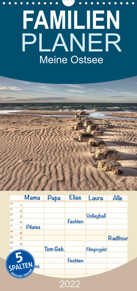Meine Ostsee - Familienplaner hoch (Wandkalender 2022 , 21 cm x 45 cm, hoch)