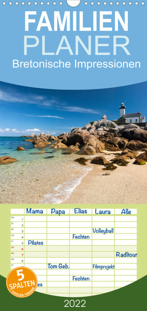 Familienplaner Bretonische Impressionen (Wandkalender 2022 , 21 cm x 45 cm, hoch)