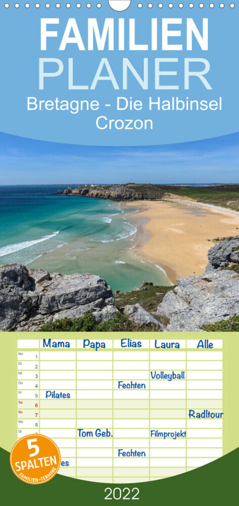 Familienplaner Bretagne - Die Halbinsel Crozon (Wandkalender 2022 , 21 cm x 45 cm, hoch)