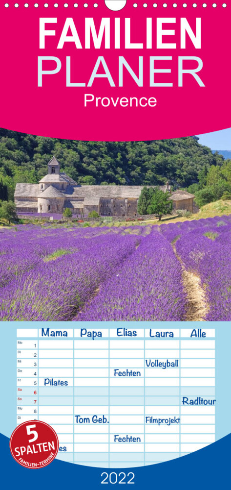 Familienplaner Provence (Wandkalender 2022 , 21 cm x 45 cm, hoch)