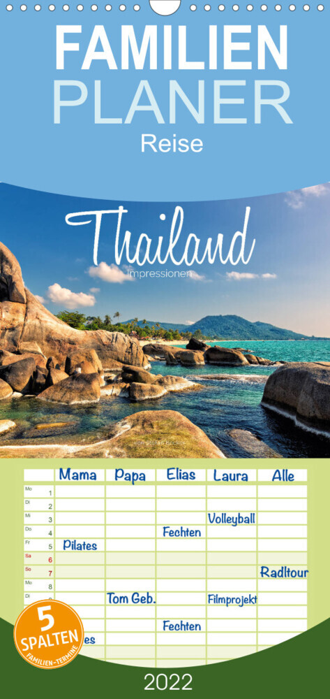 Familienplaner Thailand Impressionen (Wandkalender 2022 , 21 cm x 45 cm, hoch)
