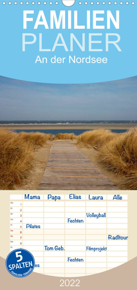An der Nordsee - Familienplaner hoch (Wandkalender 2022 , 21 cm x 45 cm, hoch)
