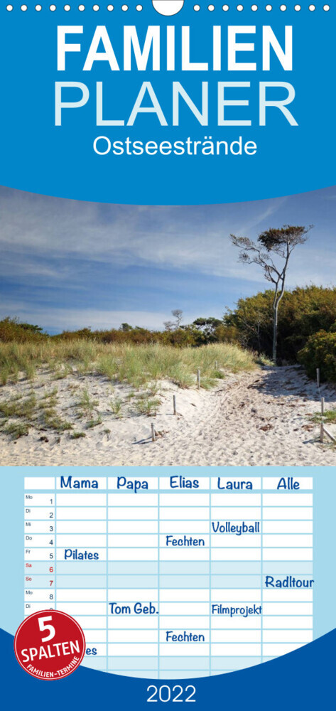 Familienplaner Ostseestrände (Wandkalender 2022 , 21 cm x 45 cm, hoch)