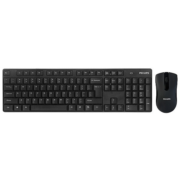 PHILIPS OFFICE Wireless Tastatur-Maus-Set SPT6501BB, schwarz