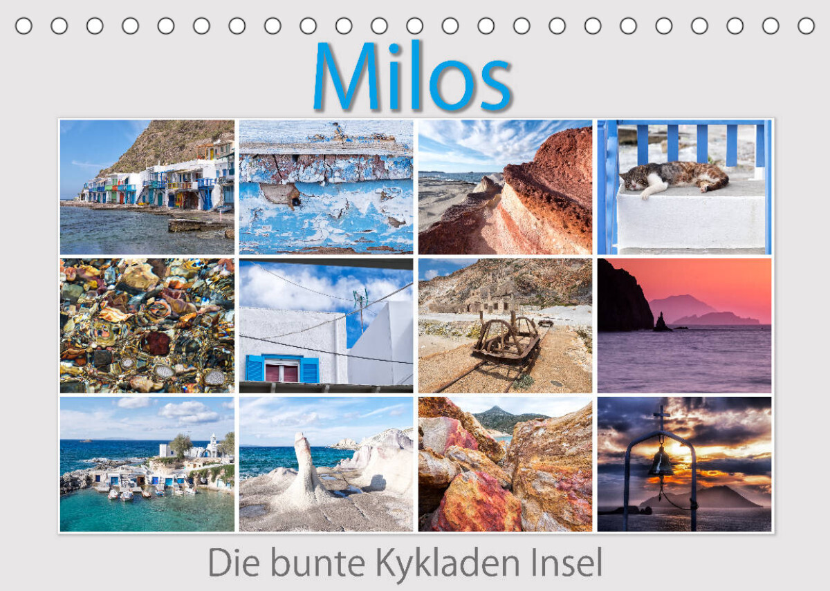 Milos - die bunte Kykladen Insel (Tischkalender 2022 DIN A5 quer)