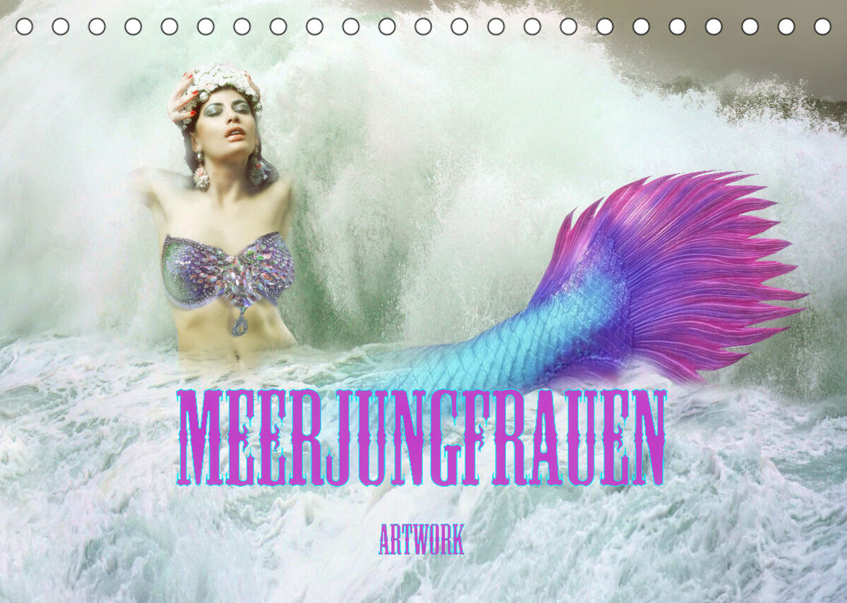 Meerjungfrauen - Artwork (Tischkalender 2022 DIN A5 quer)